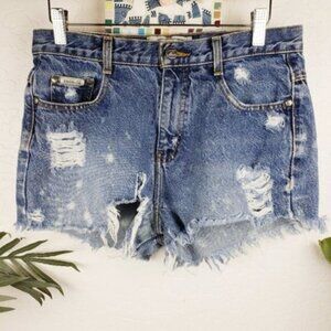 Vintage Zana Di Y2K 90s Cutoff Distressed High Waist Jean Shorts